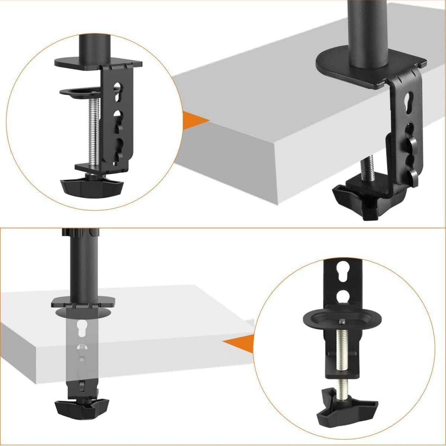 Doppelmonitorhalterung 13-27-Zoll LCD LED Monitor Klemmenmontage voll