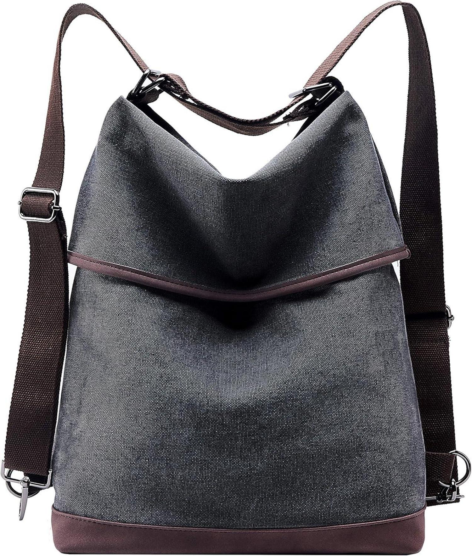 Canvas Schultertasche Rucksack Groß Vintage Handtasche Umhängetasche