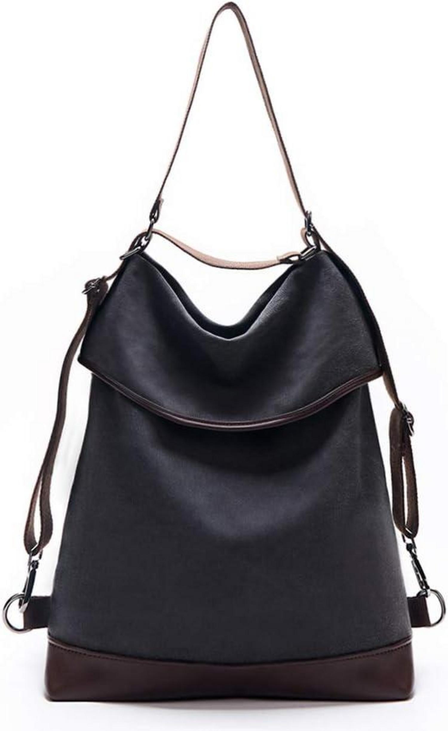 KALIDI Damen Canvas Schultertasche Rucksack Vintage