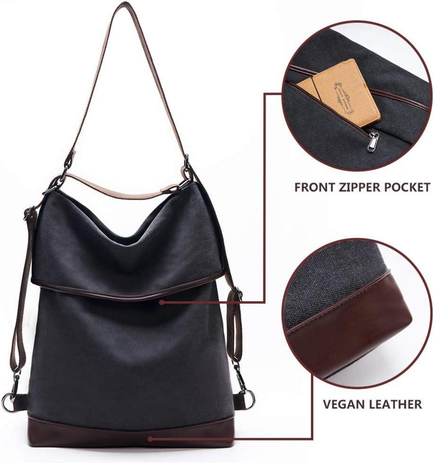 Damen Canvas Schultertasche Rucksack Anti-Diebstahl Vintage Handtasche