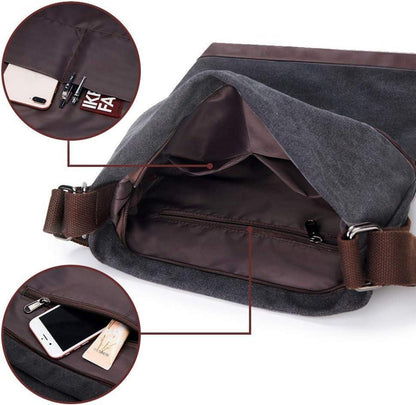 Damen Canvas Rucksack 2-in-1 Vintage Schultertasche Anti-Diebstahl