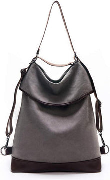 Vintage Handtasche Damen Umhängetasche Leder Schultertasche Hobo Grau