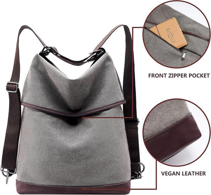 Vintage Handtasche Damen Umhängetasche Leder Schultertasche Hobo Grau