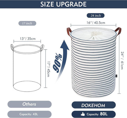 24-Inch Faltbarer Baumwoll-Wäschekorb für Lagerung