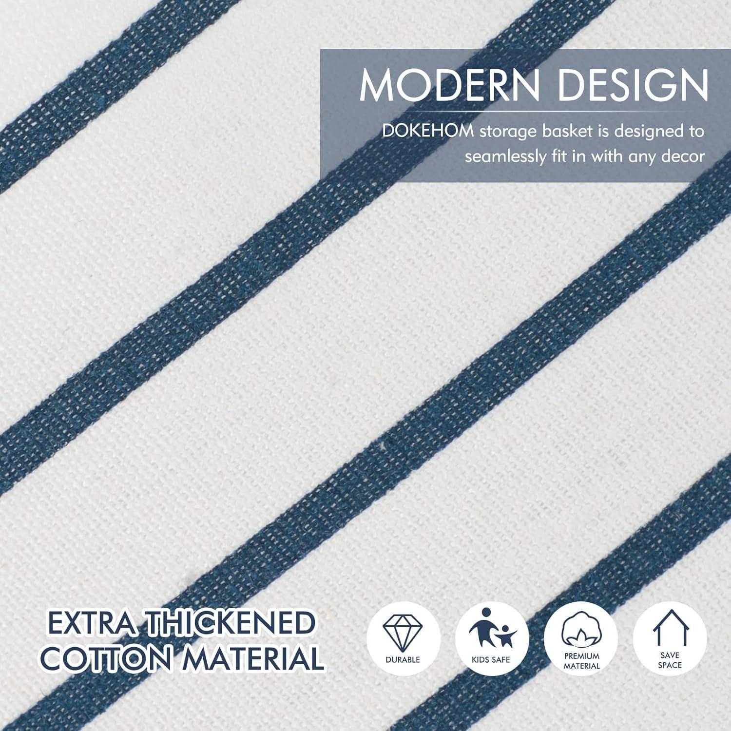 Faltbarer XL Wäschekorb blau Baumwolle 24 Zoll Stoffkorb