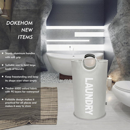 Faltbare Wäschekörbe 125L in 7 Farben XL Grau Stand Up