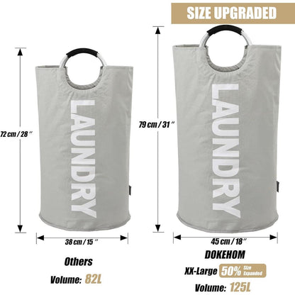 Faltbare Wäschekörbe 125L in 7 Farben XL Grau Stand Up