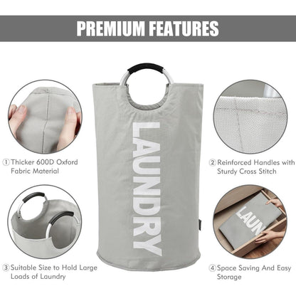 Faltbare Wäschekörbe 125L in 7 Farben XL Grau Stand Up