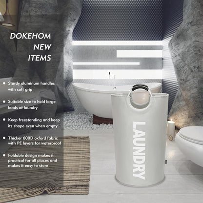 Faltbare Wäschekörbe 125L in 7 Farben XL Grau Stand Up