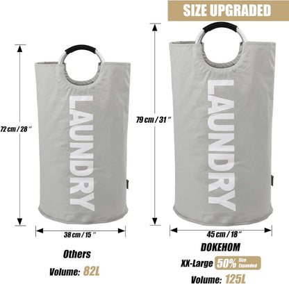 Großer Faltbarer Wäschekorb 125L Oxford-Stoff mit PE-Beschichtung