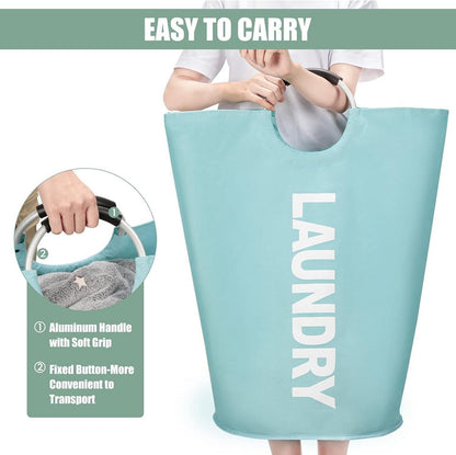 125L Faltbarer Wäschekorb in Hellblau XL - Zusammenklappbar