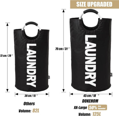 Geräumiger faltbarer Wäschekorb mit Stand-up Design 125L