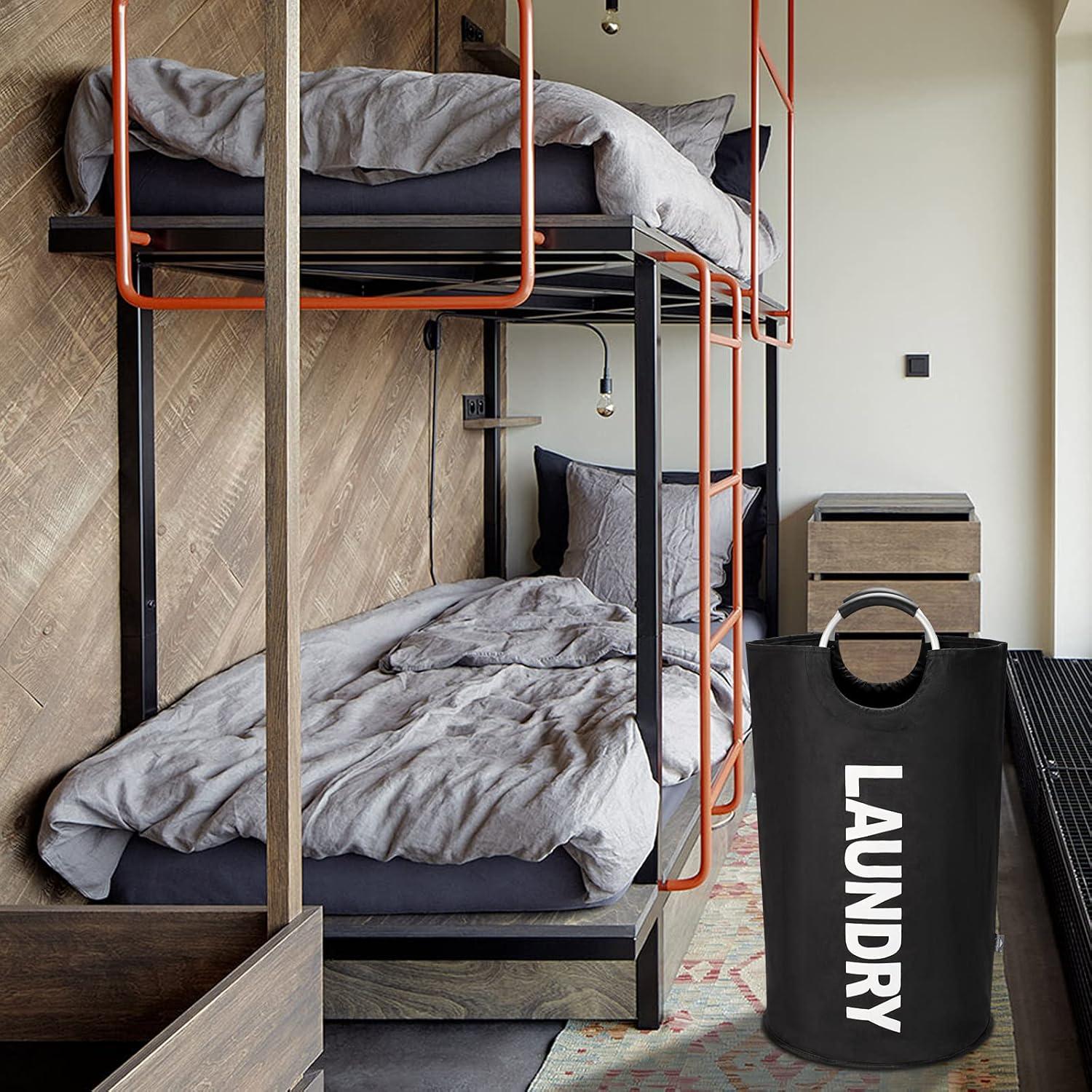 DOKEHOM 125L Faltbare Wäschekörbe 7 Farben Wäschesäcke Schwarz XL