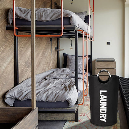 DOKEHOM 125L Faltbare Wäschekörbe 7 Farben Wäschesäcke Schwarz XL