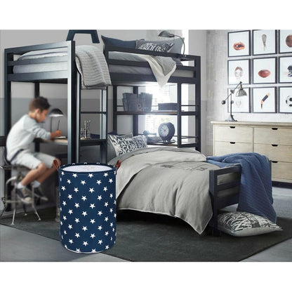 DOKEHOM 20-Inch Baumwolle Runde Wäschekorb Lagerung (Blau