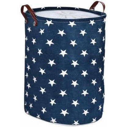 DOKEHOM 20-Inch Baumwolle Runde Wäschekorb Lagerung (Blau