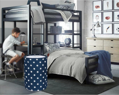 DOKEHOM 20-Inch Verdickte Faltbare Wäschekorb Baumwolle Blau Star