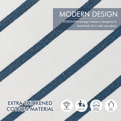 DOKEHOM 20-Inches Verdickte Faltbare Wäschekörbe Blau Large