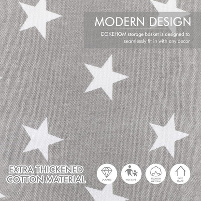 DOKEHOM 20-Inch Verdickte Faltbare Runde Lagerung Wäschekorb