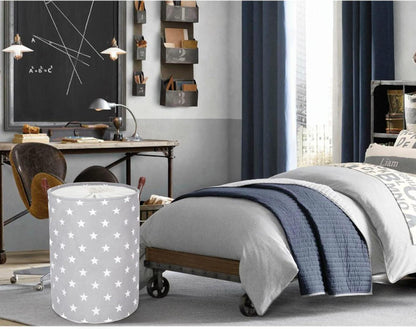 DOKEHOM 20-Inches Verdickte Faltbare Runde Wäschekorb Grau Star D-Large