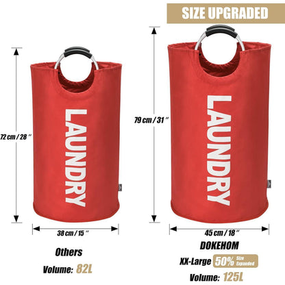 DOKEHOM 125L Großer Faltbarer Wäschekorb in Rot XL