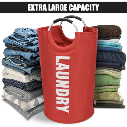 DOKEHOM 125L Großer Faltbarer Wäschekorb in Rot XL