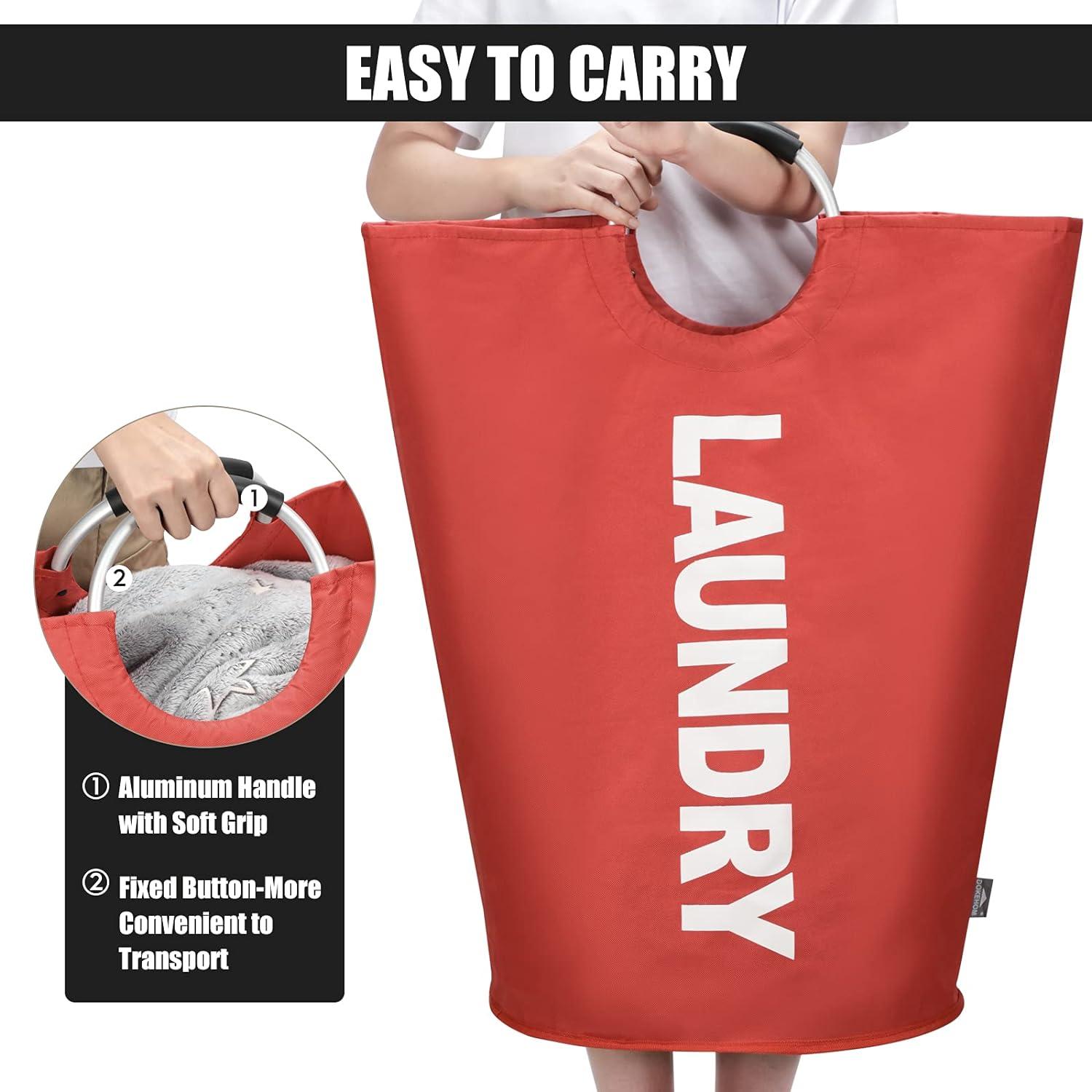 DOKEHOM 125L Faltbarer Wäschekorb 7 Farben XL Kapazität 2-lagiges Oxford-Gewebe