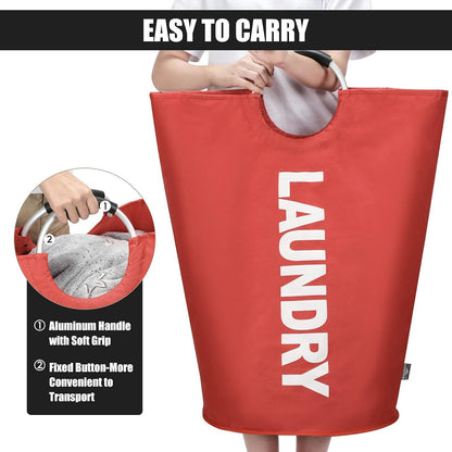 DOKEHOM 125L Faltbarer Wäschekorb 7 Farben XL Kapazität 2-lagiges Oxford-Gewebe