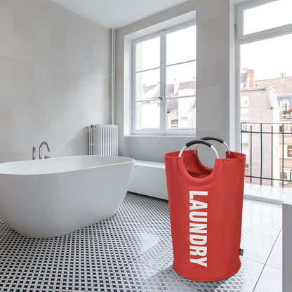 DOKEHOM 125L Großer Faltbarer Wäschekorb in Rot