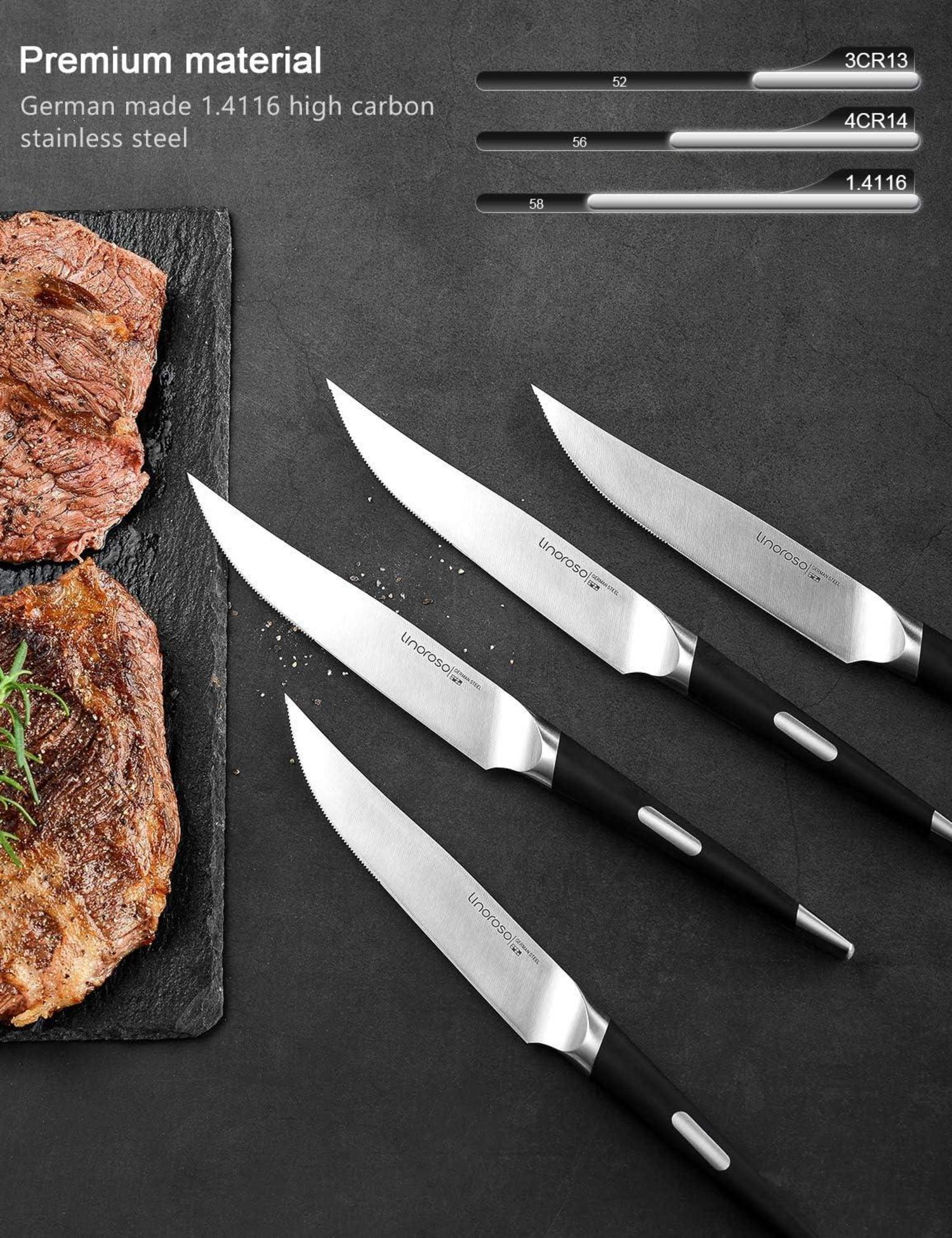 Steakmesser Set Deutsche Edelstahl Messer Halbwellenschliff