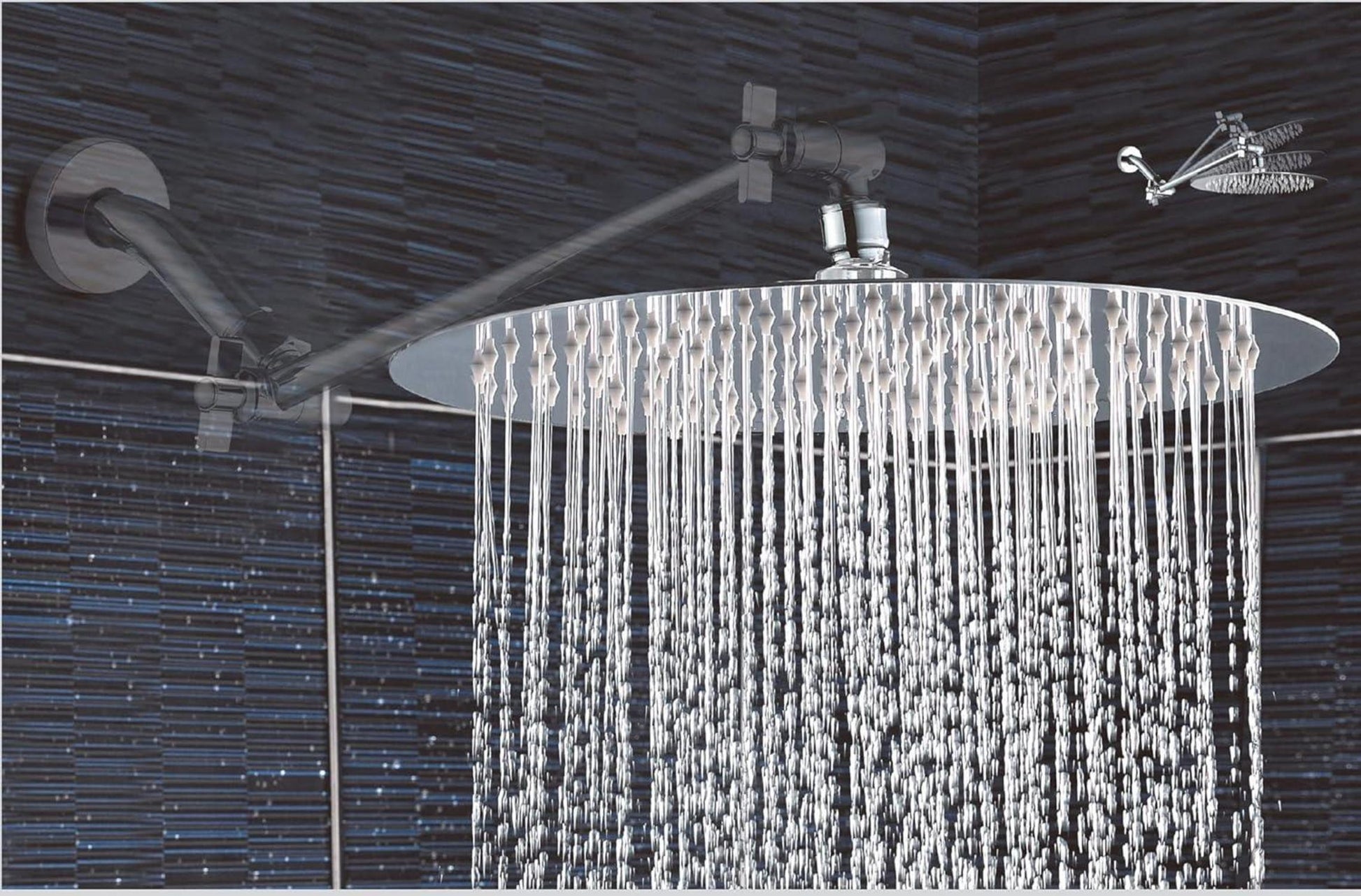 Große Runde Edelstahl Regendusche Duschkopf Anti-Kalk 12 Zoll AISI304