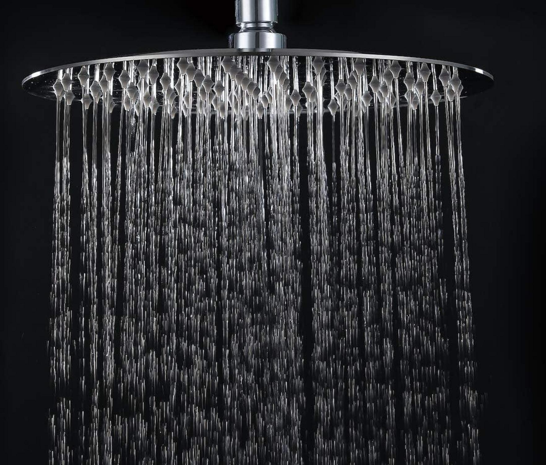 12 Zoll Edelstahl Regendusche Duschkopf Rund Anti-Kalk-Düsen AISI304