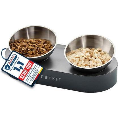 Erhöhter Futternapf aus Edelstahl für Katzen und kleine