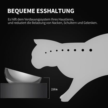 Erhöhter Futternapf aus Edelstahl für Katzen und kleine