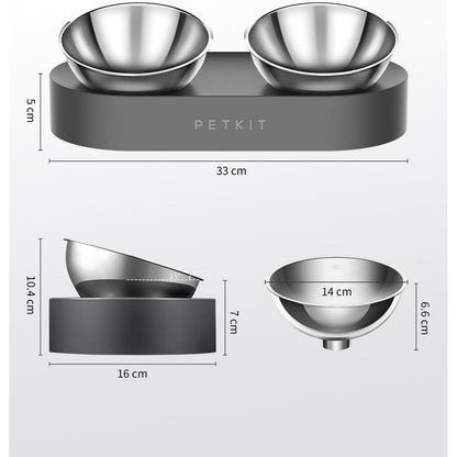 Erhöhter Futternapf aus Edelstahl für Katzen und kleine