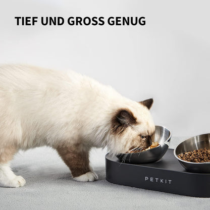 Erhöhte Schüssel Edelstahl geneigt rutschfest Katzen Napf Hunde