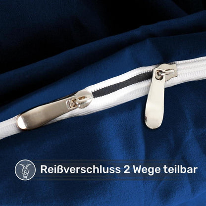 AYSW Bettwäsche Microfaser 1 Bettbezug 200x200cm + 2 Kissenbezug 80x80cm Dunkelblau