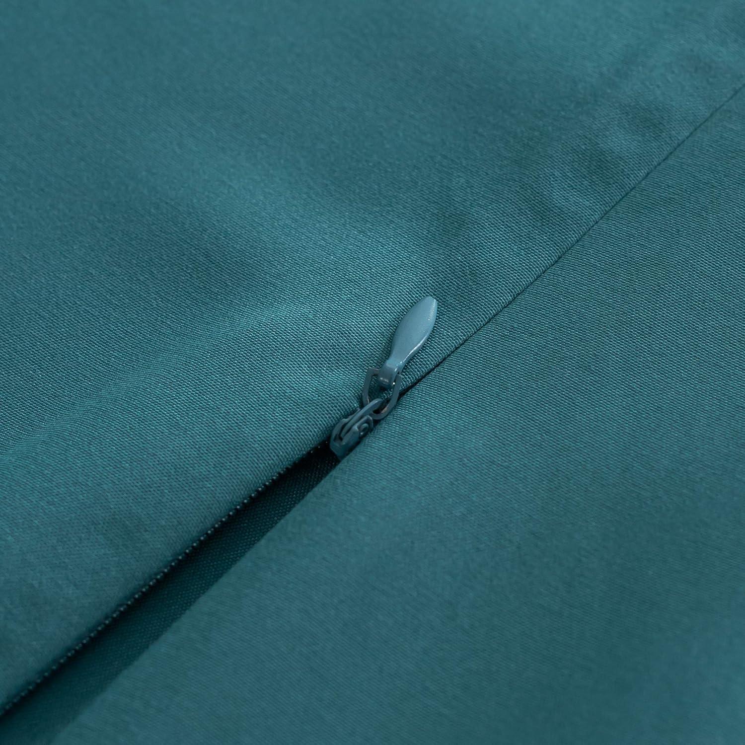 Bettwäsche Microfaser 200x200cm Seeblau 2 Kissenbezüge 80x80cm mit RV