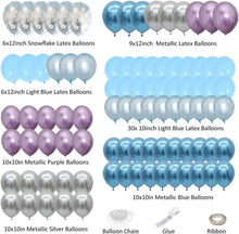 Schneeflocken Luftballons Garland Arch Kit Blau Silber