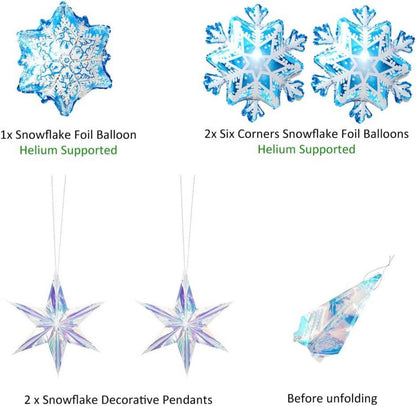 Schneeflocken Luftballons Winter Wonderland Dekoration 99er Pack