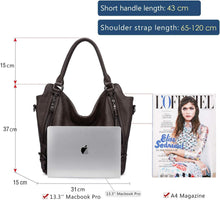 Realer Damen Handtaschen Set Schultertasche 2pcs Grau Braun