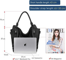 Realer Damen Handtaschen Set Groß Schwarz 2-teilig