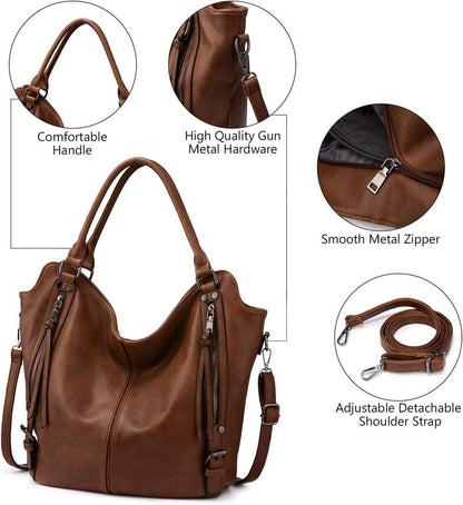 Großer Damen Shopper in Braun mit Geldbörse im Set