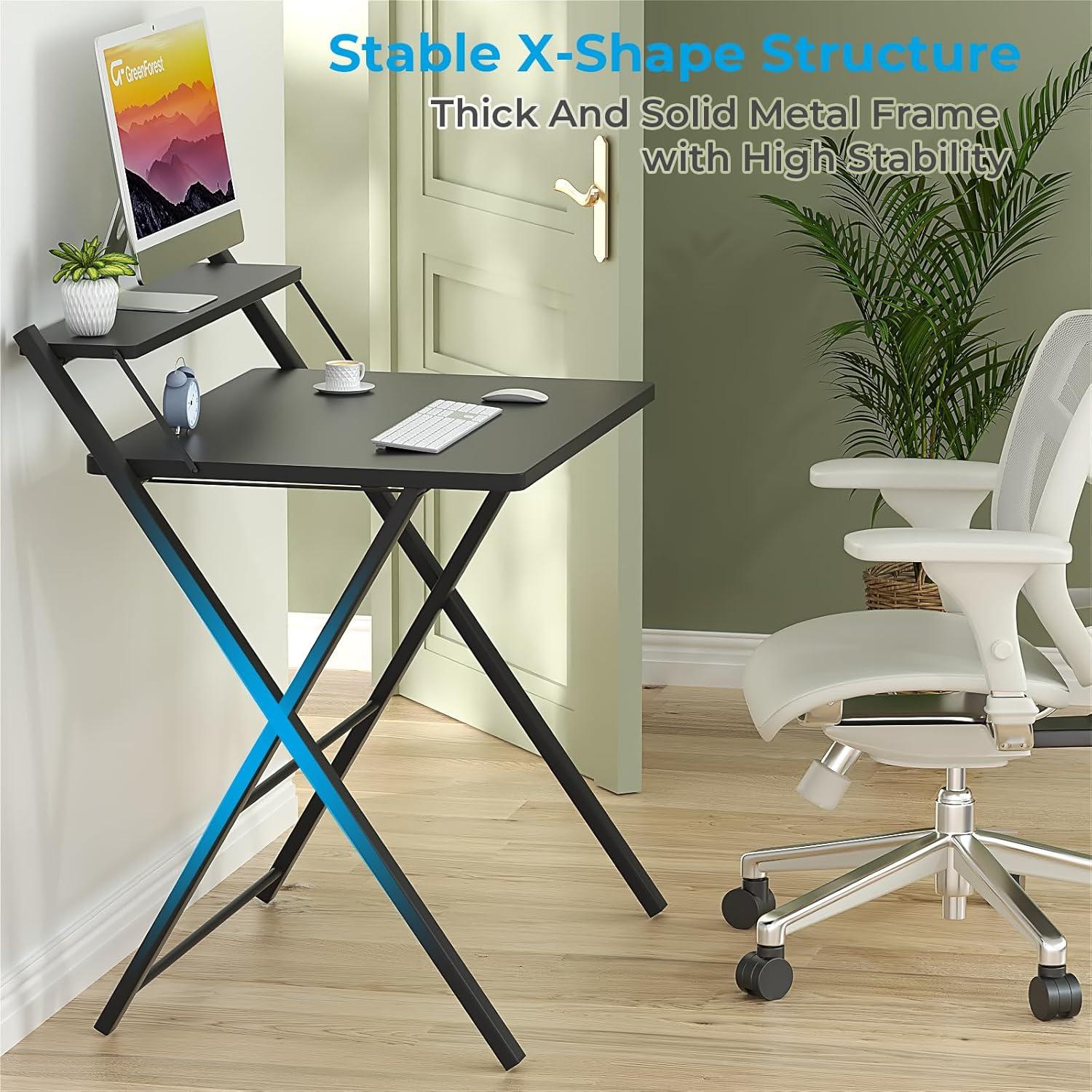 Klappbarer Schreibtisch Kleine Räume Regal Home Office Schwarz