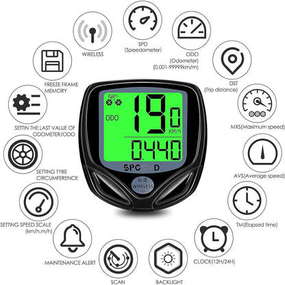 Kabelloser Fahrradcomputer IP54 wasserdicht LCD 16