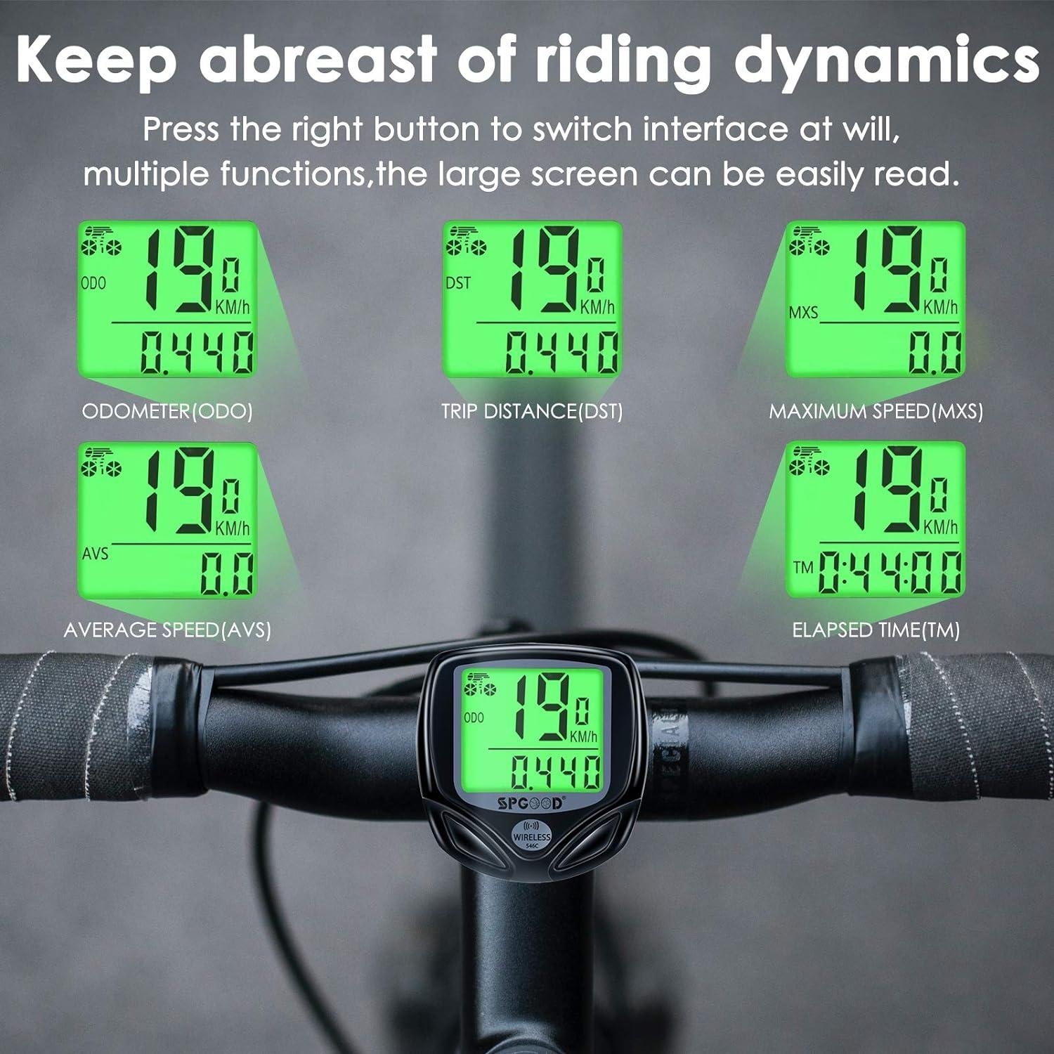 Fahrradcomputer Kabellos IP54 wasserdicht 16 Funktionen LCD