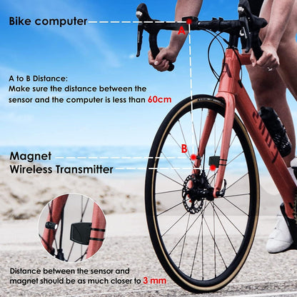 Fahrradcomputer Kabellos IP54 wasserdicht 16 Funktionen LCD Schwarz