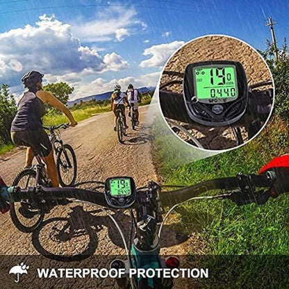 Fahrradcomputer Kabellos IP54 16 Funktionen LCD Geschwindigkeit Schwarz