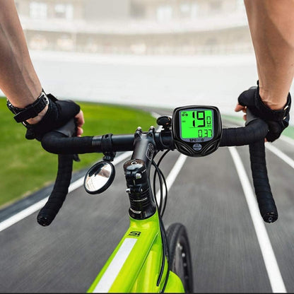 Fahrradcomputer Kabellos IP54 wasserdicht 16 Funktionen LCD Schwarz