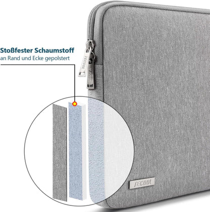 TECOOL 13,3 Zoll Laptop Tasche Hülle für MacBook Pro Air 13 Zoll, 14 Zoll Pro Stoßfeste Schutzhülle Grau